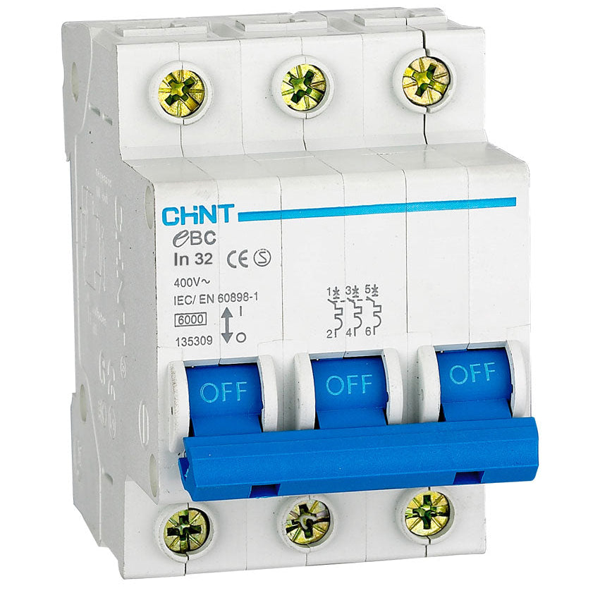 Chint 3kA 3P 32A Circuit Breaker C Curve