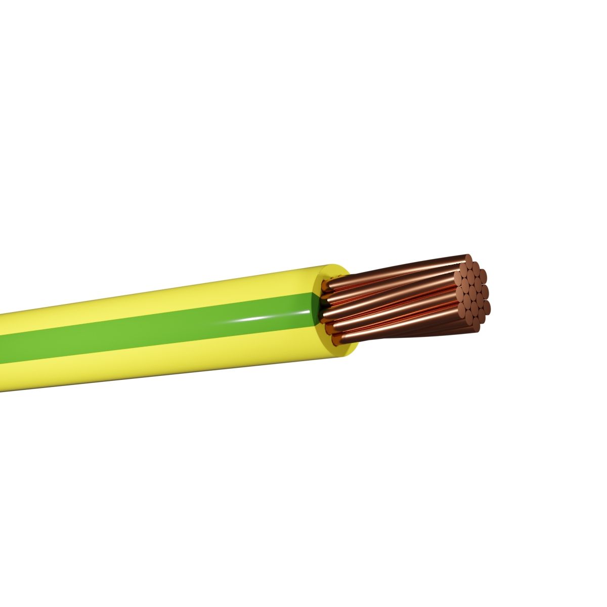 6mm Insulated Earth Green/Yellow 600/1000V (Per meter)