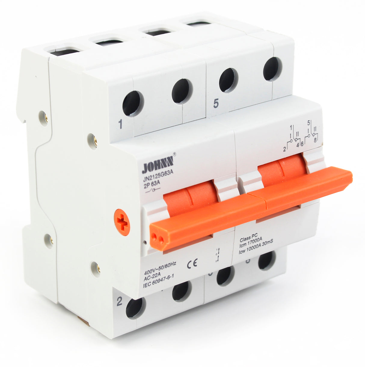 JOHNN Changeover Switch 125A 2P Din Rail