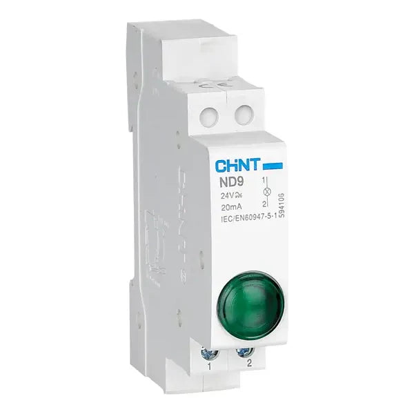 Chint INDICATOR LIGHT DIN RAIL GREEN 230V 9mm