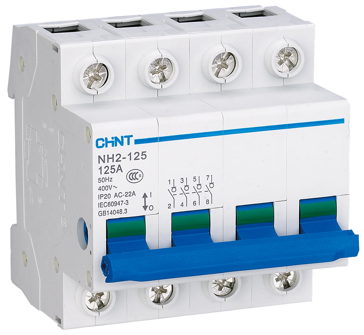 CHINT 4 Pole Din Rail Isolator 4P 100A
