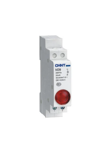 Chint INDICATOR LIGHT DIN RAIL RED 230V 9mm
