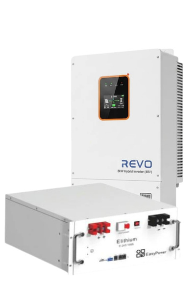 REVO 8kW Hybrid Inverter + Easy Power Solar 100Ah 5.12KWh Lithium Battery Special