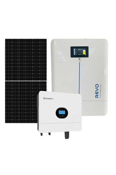 6kW Growatt Solar Combo Kit: 5.12kWh Lithium Battery & 6x 585W Amerisolar bi-facial panels