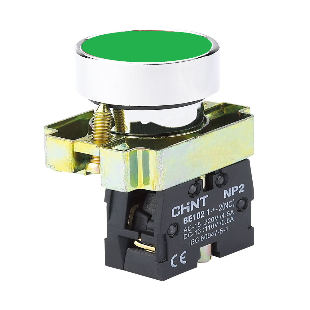 Chint Metal Flush Pushbutton Head Green 22mm IP40