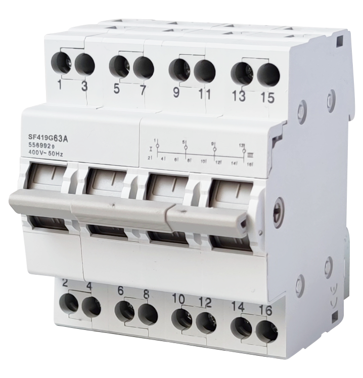 JOHNN 2 Pole 63A Changeover Switch Din Rail