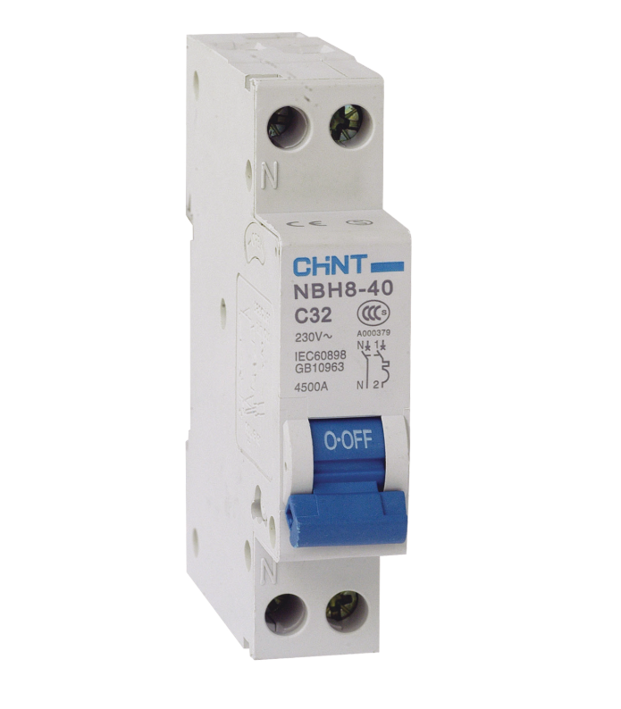 Chint 4.5kA 1P+N 2A Compact Circuit Breaker C Curve