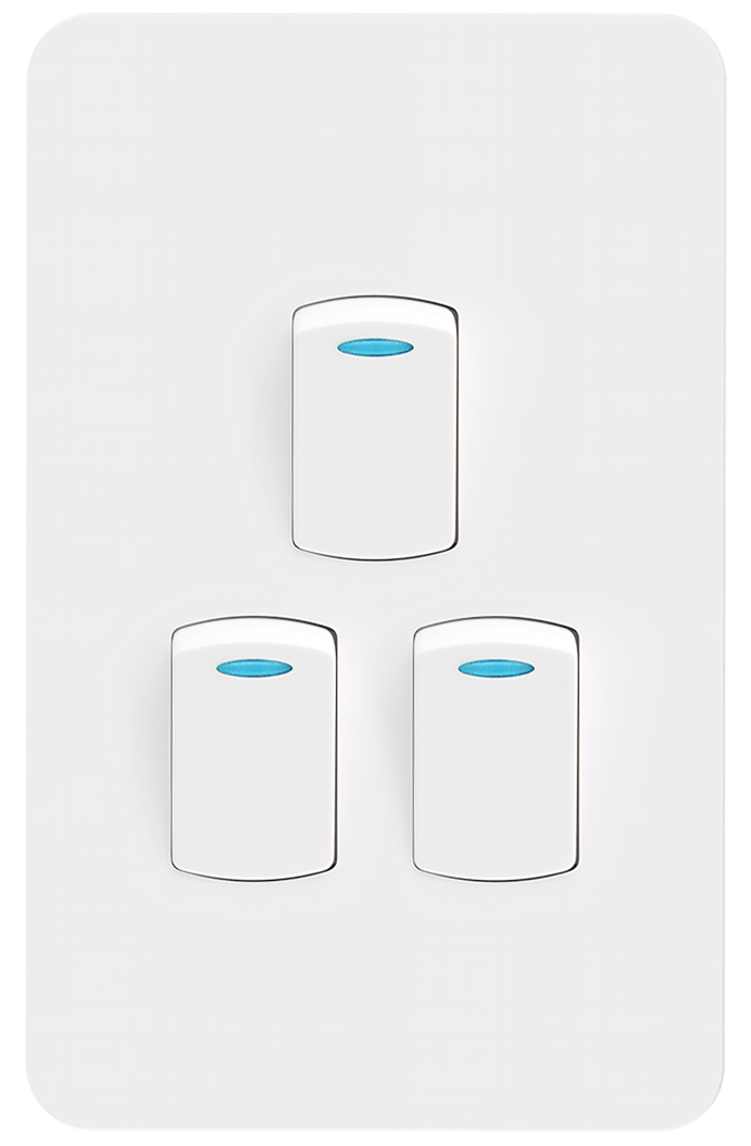 3 Lever 1 Way Switch 16A 2x4
