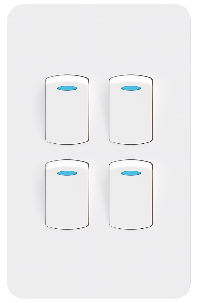 4 Lever 1 Way Switch 16A 2x4