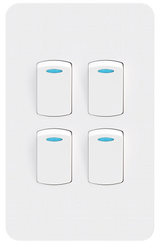 4 Lever 1 Way Switch 16A 2x4