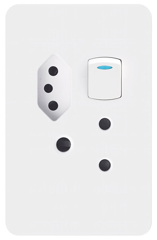 SA/Euro Combined Switched Socket 16A 2x4