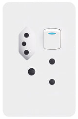 SA/Euro Combined Switched Socket 16A 2x4