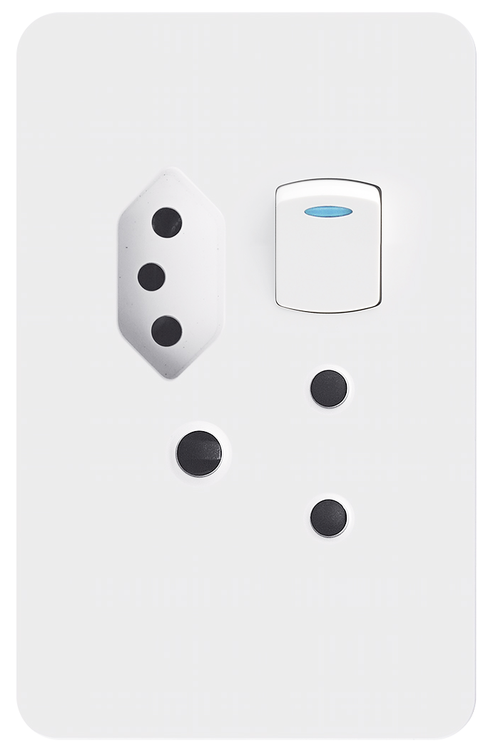 SA/Euro Combined Switched Socket 16A 2x4