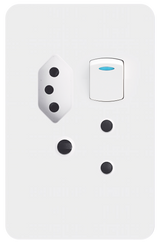 SA/Euro Combined Switched Socket 16A 2x4