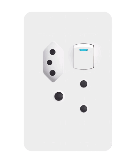 SA/Euro Combined Switched Socket 16A/10A