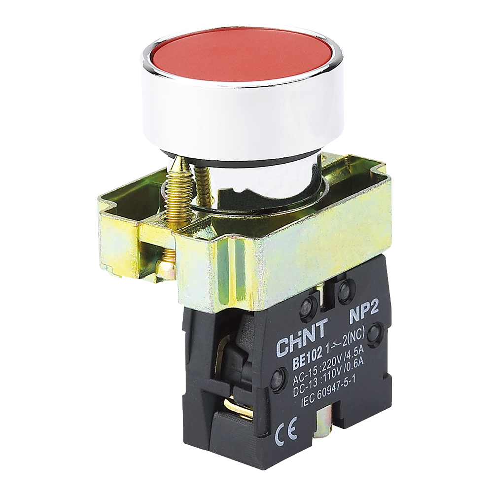 Chint Metal Flush Pushbutton Head Red 22mm IP40