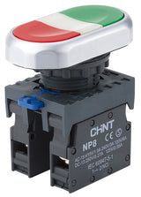 Chint Pushbutton Red and Green 1XNO+1XNC IP65