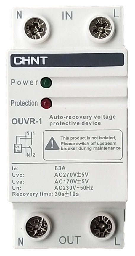 Chint Earth Leakage 4.5kA 1P+N 63A 30mA with overload