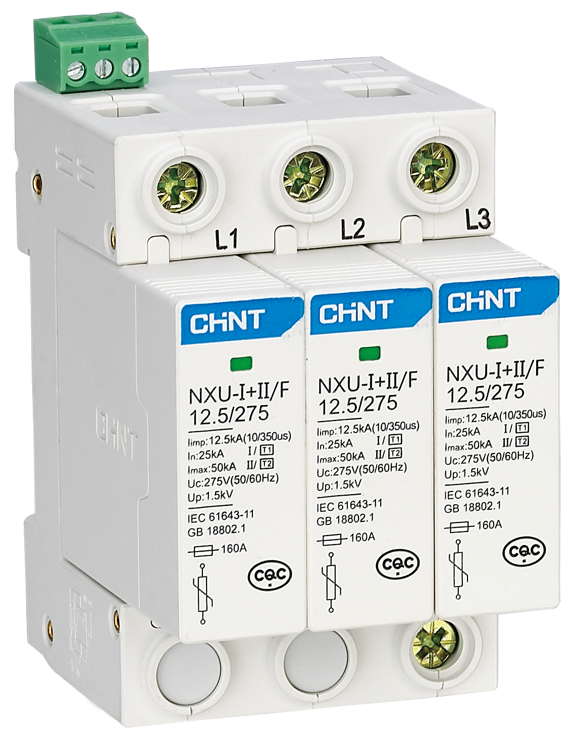 CHINT Surge Arrestor 12.5kA 275V 3P+N Class1+2