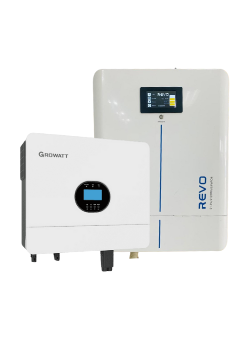 Growatt 6kW Hybrid Inverter +Revo wall-mount 5.12kWh Lithium Battery Combo