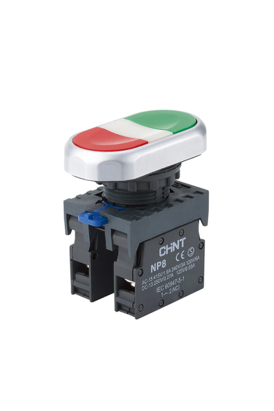 Chint Pushbutton Red and Green 1XNO+1XNC IP65