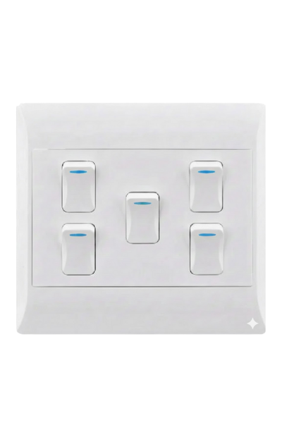 5 Lever 1 Way Switch 16A 4x4