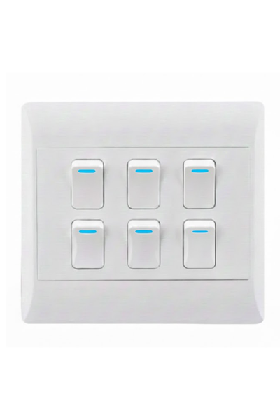 6 Lever 1 Way Switch 16A 4x4