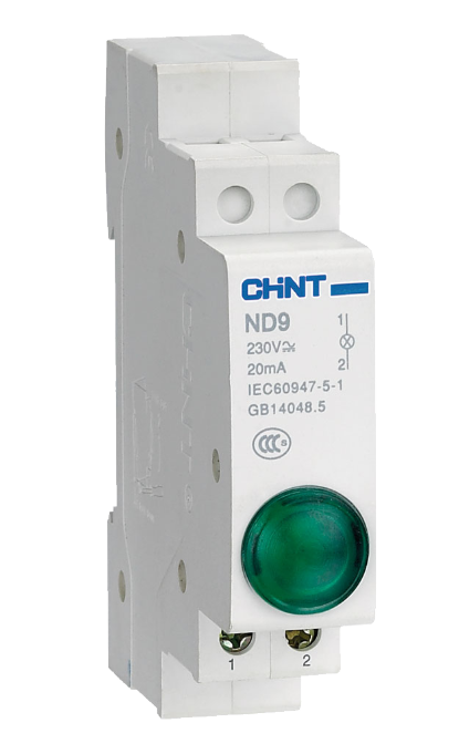 Chint INDICATOR LIGHT DIN RAIL GREEN  230V 9mm