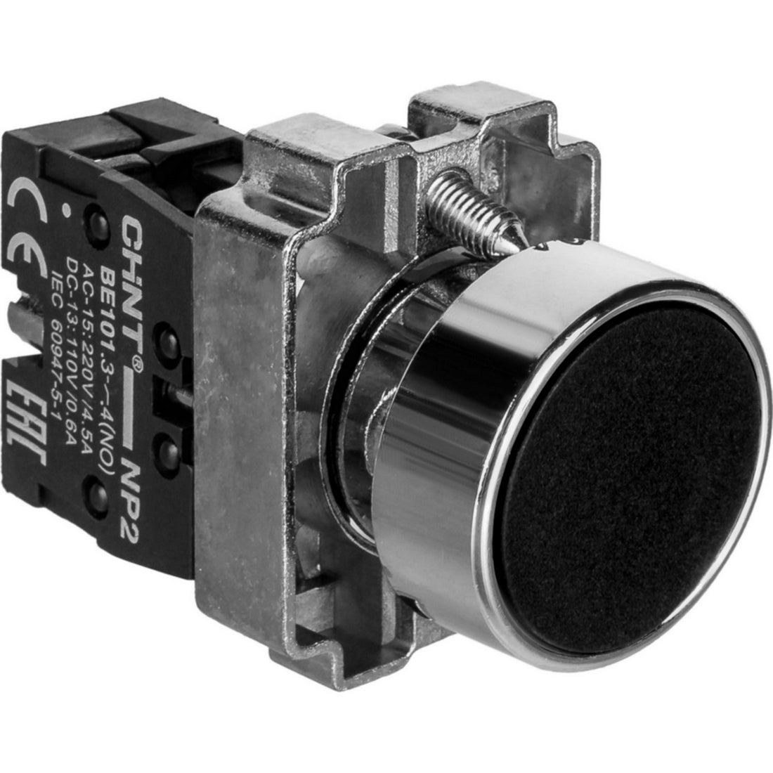 Chint Metal Pushbutton Head Black+1 NO Contact IP40