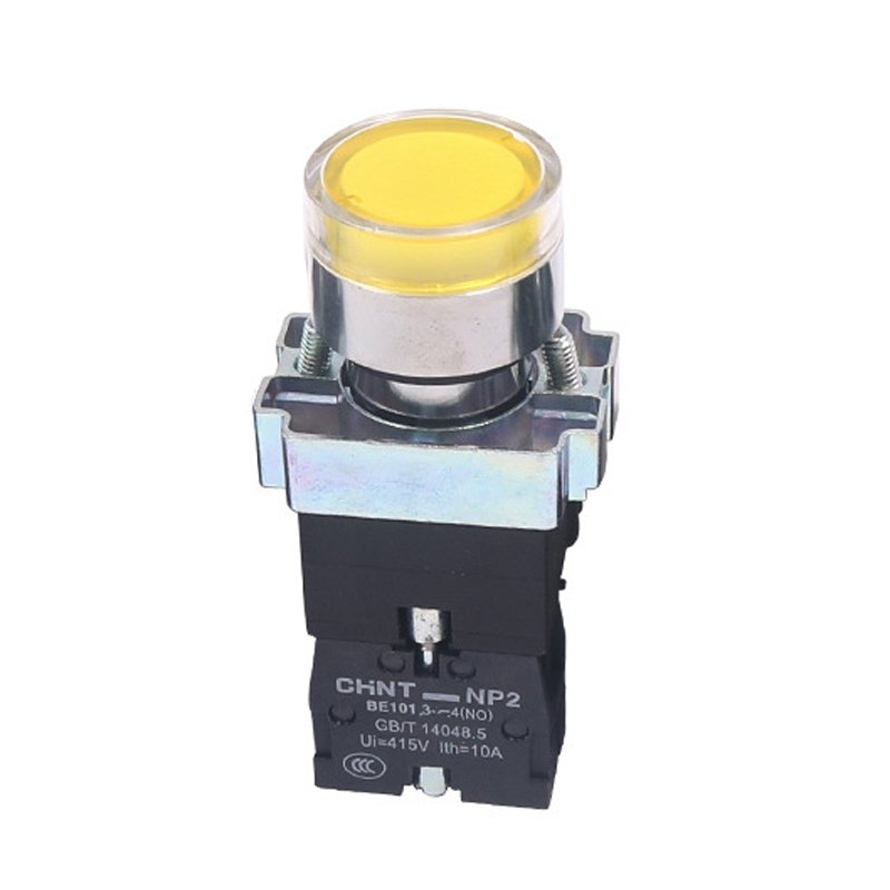 Chint Pushbutton Non-illuminated Yellow 1XNO IP65